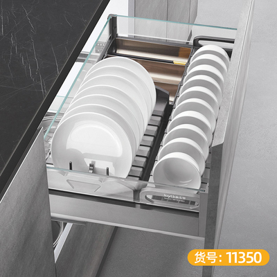 司麦 不锈钢玻璃 碗盘篮-11350
