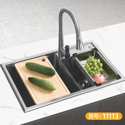 食品级304不锈钢手工 双槽 零距离-11113