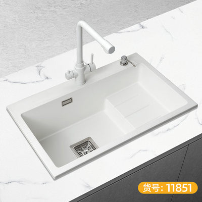 石英石水槽 台阶盆 白色-11851