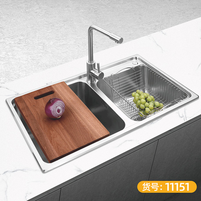 食品级304不锈钢一体 双槽 经典款-11151