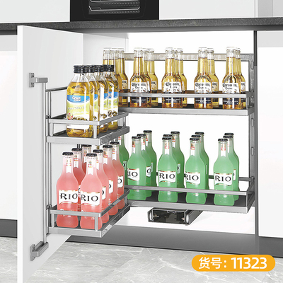 连动篮 纳米银扁线 木板 2层 小-11323