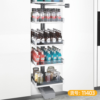 航母台 联动拉篮 600柜 5层 木板玻璃-11403