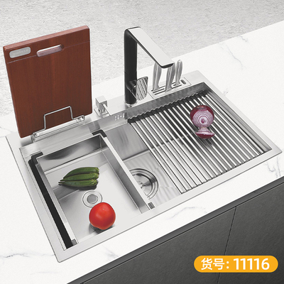 食品级304不锈钢手工 单槽 精磨-11116